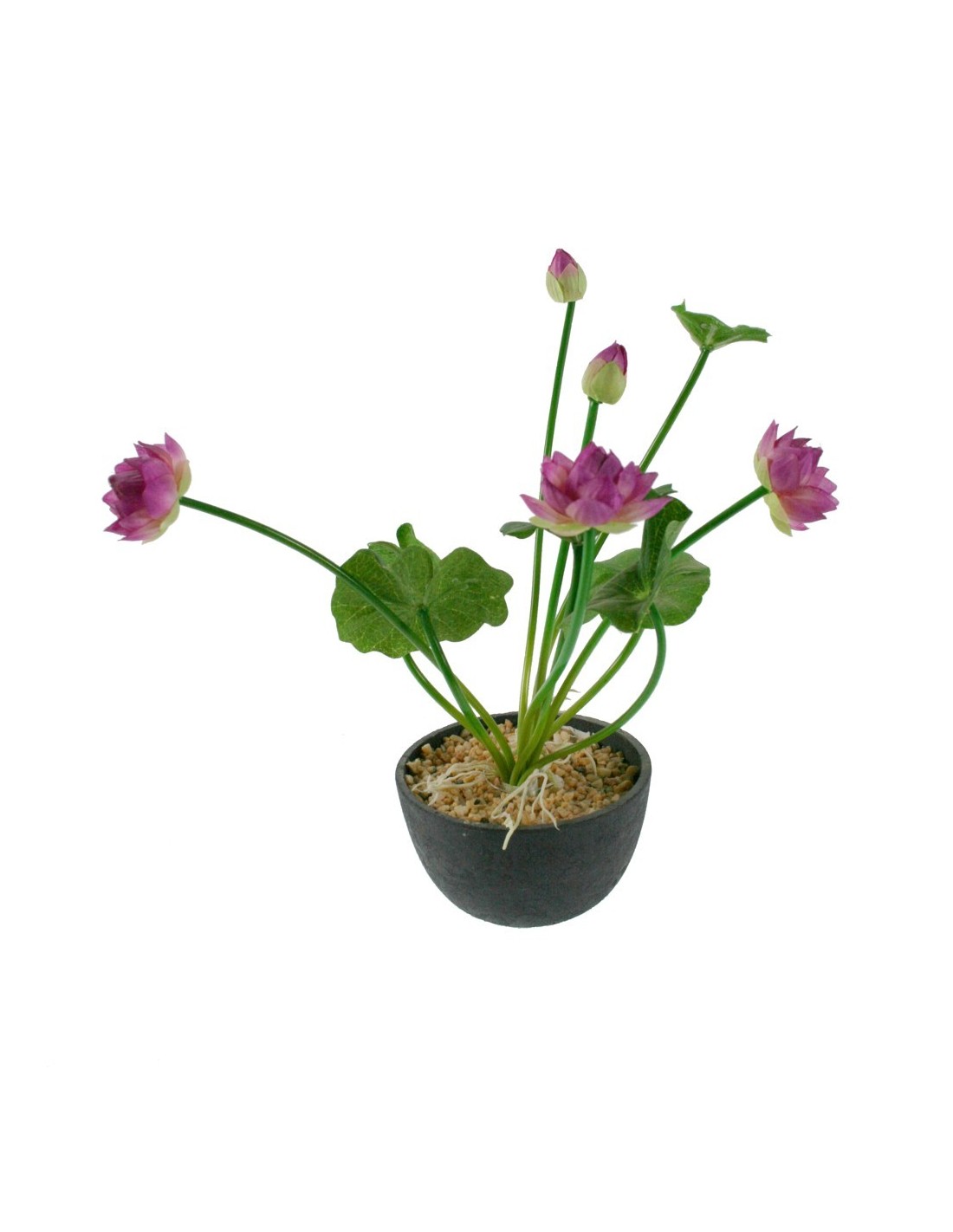 Flor artificial en test de ceràmica amb flors de color lila decoració per a la llar jardí terrassa