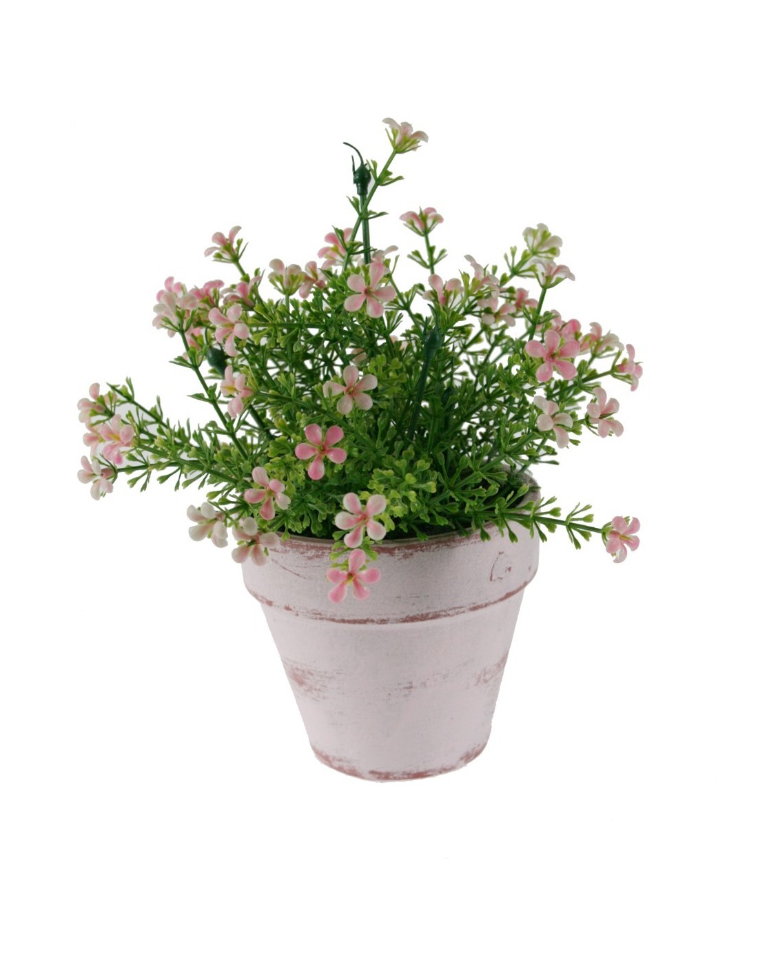 Flor artificial en maceta de cerámica con flores de color rosa decoración para el hogar, jardín, terraza