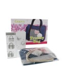 Kit de costura bolso color azul bricolaje y manualidades para aprender a coser iniciación a la costura
