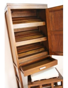 Meuble à chaussures en bois massif avec tabouret et coussin rustique, capacité 7/8 paires. 2