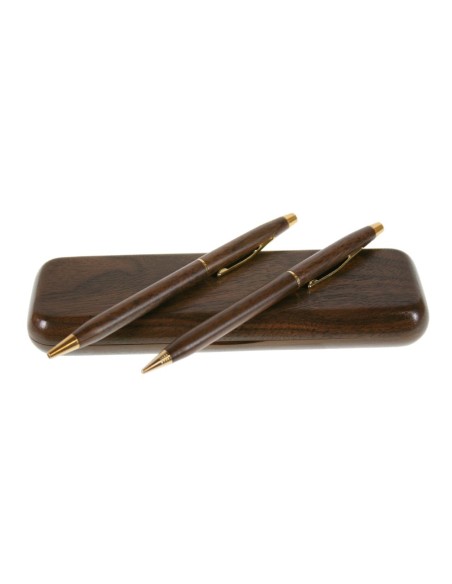 Bolígrafo y Portaminas en caja de madera