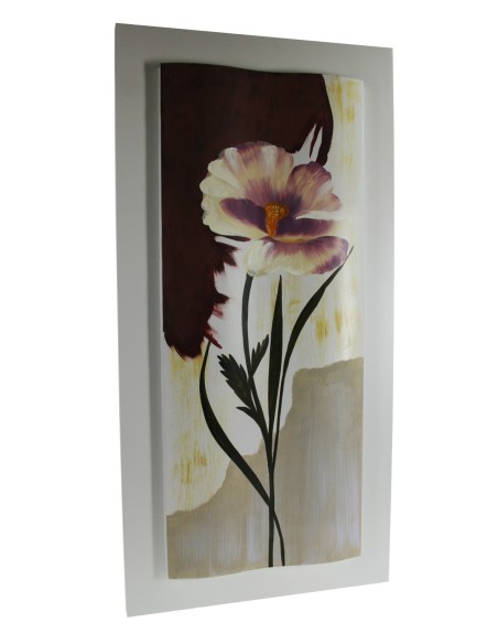Cuadro pintura óleo flores en madera. Medidas: 100x50 cm.