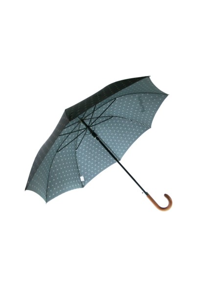 Paraigües gran de pluja per senyor color negre amb estampat gris obertura automàtica. Mesures: 92 cm.