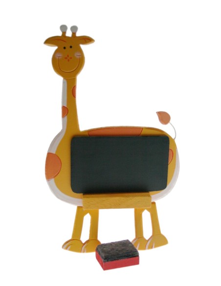 Pizarra infantil de madera modelo jirafa. Medidas totales: 26x22 cm.