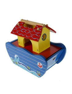 Arca de Noè de Fusta Petita amb Accessoris multicolor Joc d'Encaixar i Creativitat 2