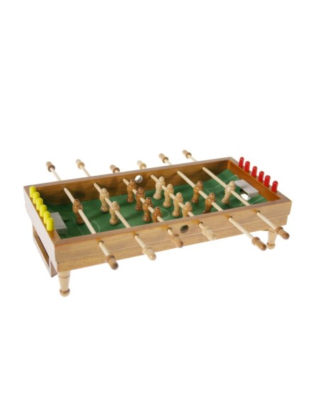 Futbolín de mesa portátil mini juego de fútbol de madera futbolín para niños pequeños juguete infantil. Medidas: 7x13x27 cm.