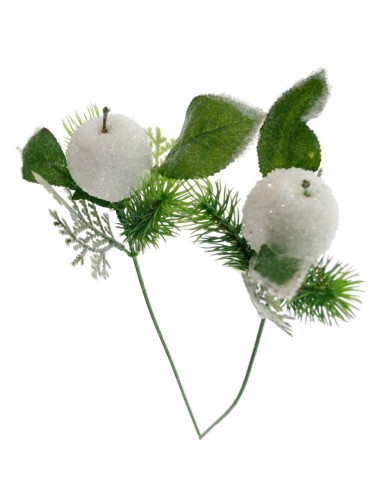 Pomme blanche avec des paillettes pour la décoration de Noël Ornement de Noël de style nordique pour la maison