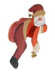 Décoration de Noël pour cadre de porte en bois peint Père Noël Porte décorative de Noël 2