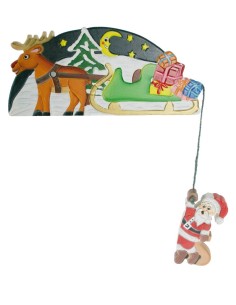 Décoration de Noël pour cadre de porte en bois peint Père Noël Porte décorative de Noël.  2