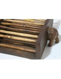 Porta CDS madera con talla elefante