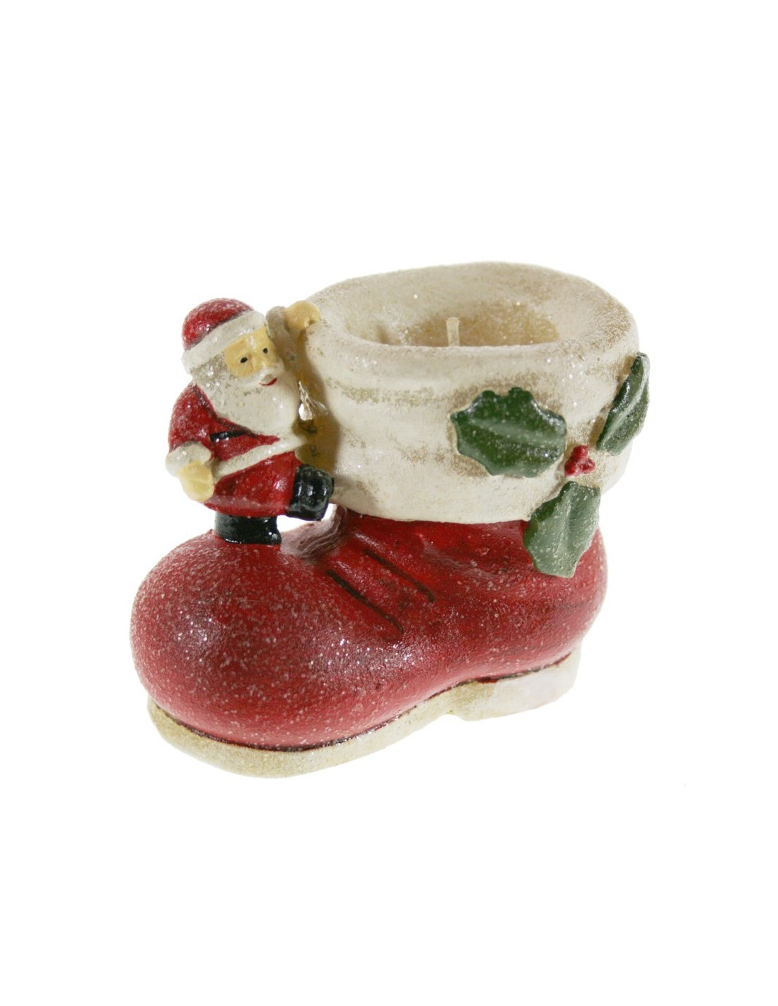 Vela de Navidad con forma de zapato Papa Noel para decorar centro mesa decoración navideña hogar