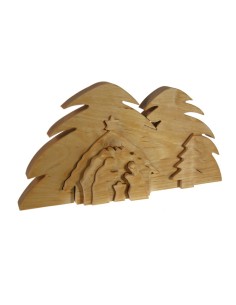Belén tallado en 3D elaborado en madera natural decoración navideña de estilo nórdico 2