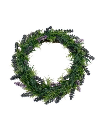 Couronne de Noël fleur de lavande pour porte de maison Guirlande artificielle suspendue décorations de Noël pour la maison