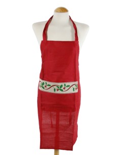 Delantal para cocina con diseño Navideño de color rojo ideal para Navidad. Medidas: 80x65 cm.