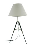 Llum sobretaula metall negre forma trípoli decoració estil vintage