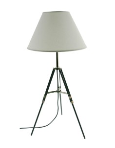Lampe de table en métal noir tripoli forme décoration style vintage