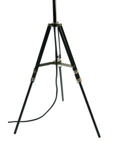 Lámpara sobremesa metal negro forma trípoli decoración estilo vintage 2