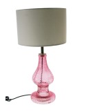Lámpara de mesa " Vidrio Rosa"