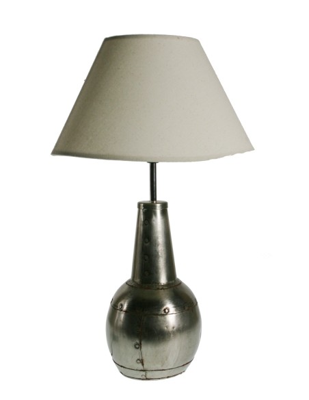Lámpara de sobremesa metal color estaño estilo nórdico para decoración hogar. Medidas: 62xØ33 cm.