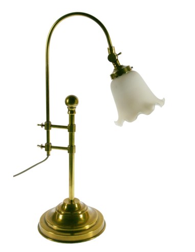 Lámpara sobremesa rustica metal pie ajustable pantalla de cerámica 