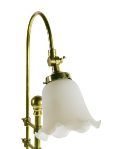 Lámpara sobremesa rustica metal pie ajustable pantalla de cerámica  2