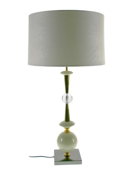 Lámpara alta estilo años 60 vintage base de metal, vidrio, cerámica, para decoración hogar. Medidas: 78x40x40 cm.