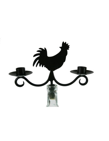 Porta velas para botella forma de gallina para dos velas largas