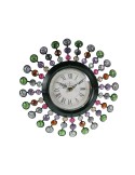 Reloj pared estructura metálica aplicaciones de cristal colores variados