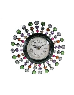 Rellotge paret estructura metàl·lica aplicacions de vidre colors variats  2