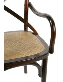 Cadira de fusta de teka amb reposa braços assenteix ratan estil vintage per a decoració saló de la llar