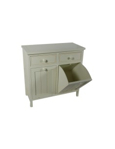 Mueble Blanco de Baño con Cajones y Doble Compartimento Inferior para Ropa Sucia.