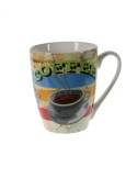 Taza mug taza para café, chocolate, de porcelana color blanco diseño dibujo estilo vintage para los desayunos