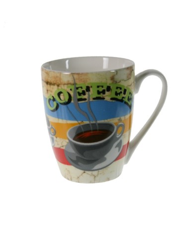 Tasse tasse tasse pour café, chocolat, design en porcelaine blanche dessinant un style vintage pour le petit déjeuner