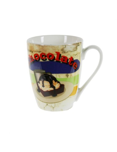 Tasse tasse tasse pour café, chocolat, design en porcelaine blanche dessinant un style vintage pour le petit déjeuner