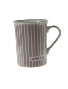  Mug mug porcelaine rose tasse à café design rayé style vintage pour le petit déjeuner