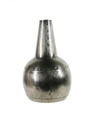 Vase en métal de couleur étain de style vintage pour la décoration de la maison.