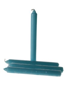 Vela bàsica de color blau recta per col·locar en gerros i candelabro
