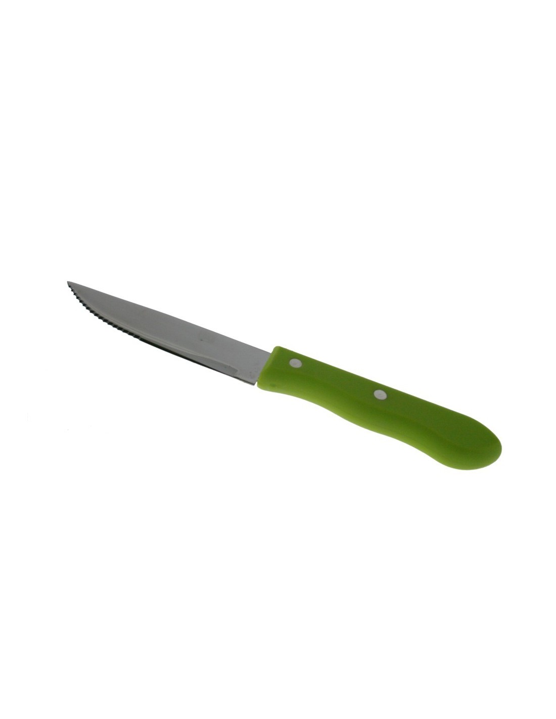 Couteau avec lame de scie avec ustensile de cuisine manche vert