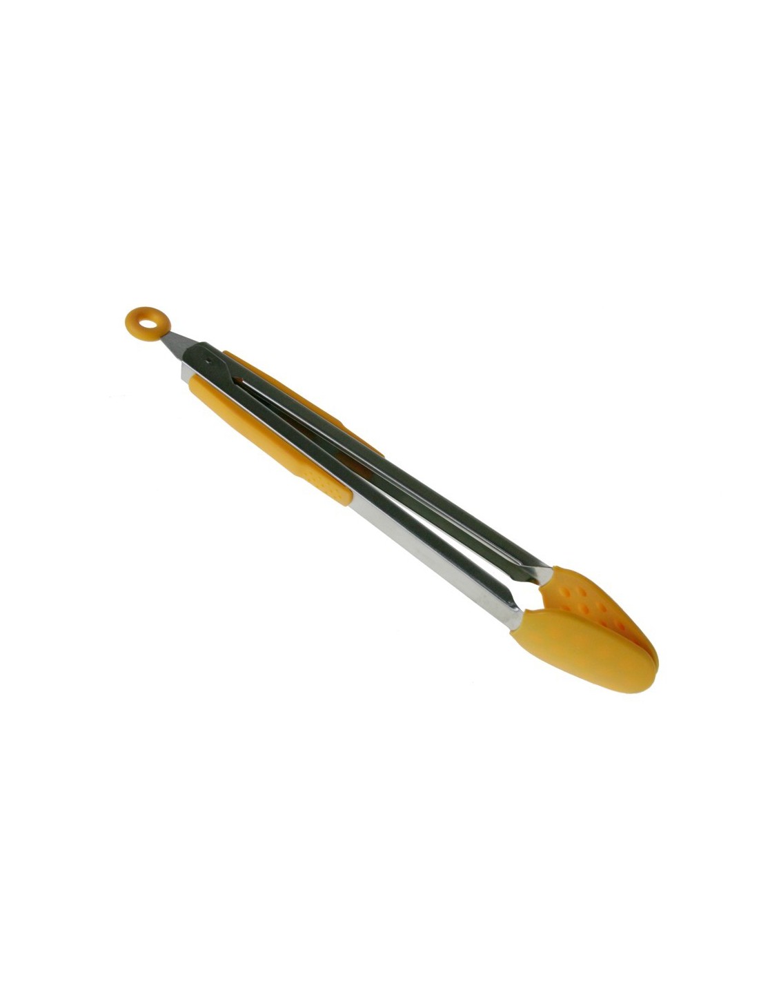 Pinza de cocina de silicona color amarillo con soporte de metal inoxidable utensilio menaje para mezclar y servir ensaladas 