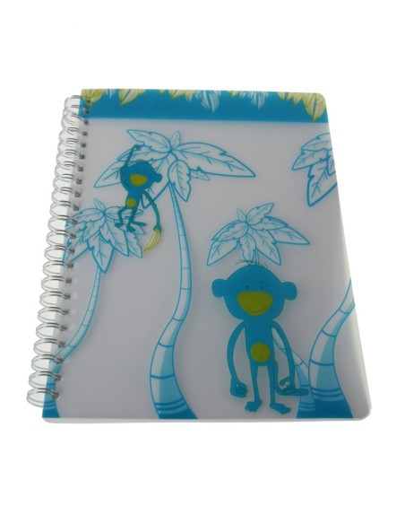 Libreta anillas tapas plástico transparente hojas cuadriculadas. Formato: A4