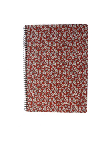 Libreta de Anillas Tapas Cartón Rígido Diseño Margaritas Estilo Vintage. Formato, A4.