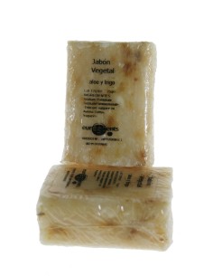 Sabó vegetal Exfoliant per a cos i mans artesanal d'ALOE I BLAT. Pastilla: 75 grs. 2