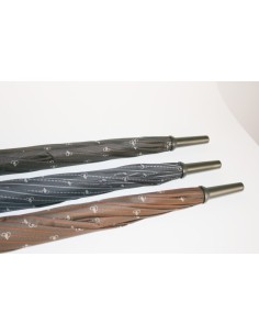 Paraguas con apertura automática de color negro y estampado discreto gris para señor paraguas grande con varillas de fibra regal 2