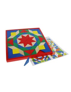 Puzzle de mosaico en madera multicolor juego clásico de mesa puzle infantil para creatividad y motricidad. Medidas: 2x26x26 cm.