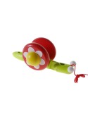Juguete arrastre madera forma caracol juego de cuerda para niños niñas