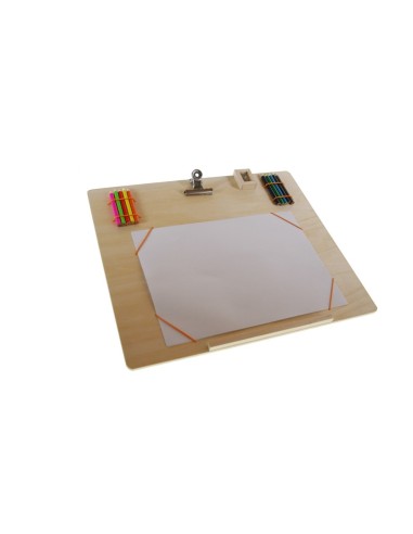 Planche à dessin en bois lamellé avec accessoires pour travaux manuels créatifs pour garçons et filles.