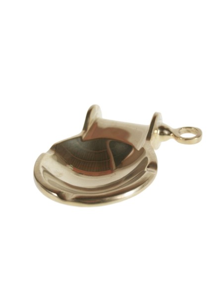 Cenicero para sobremesa de metal pulido. Medidas: 3x12x10 cm