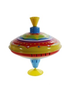 Peonza musical zumbadora trompa de chapa con colorido juego infantil de habilidad niño niña. Medidas: 20xØ18 cm.