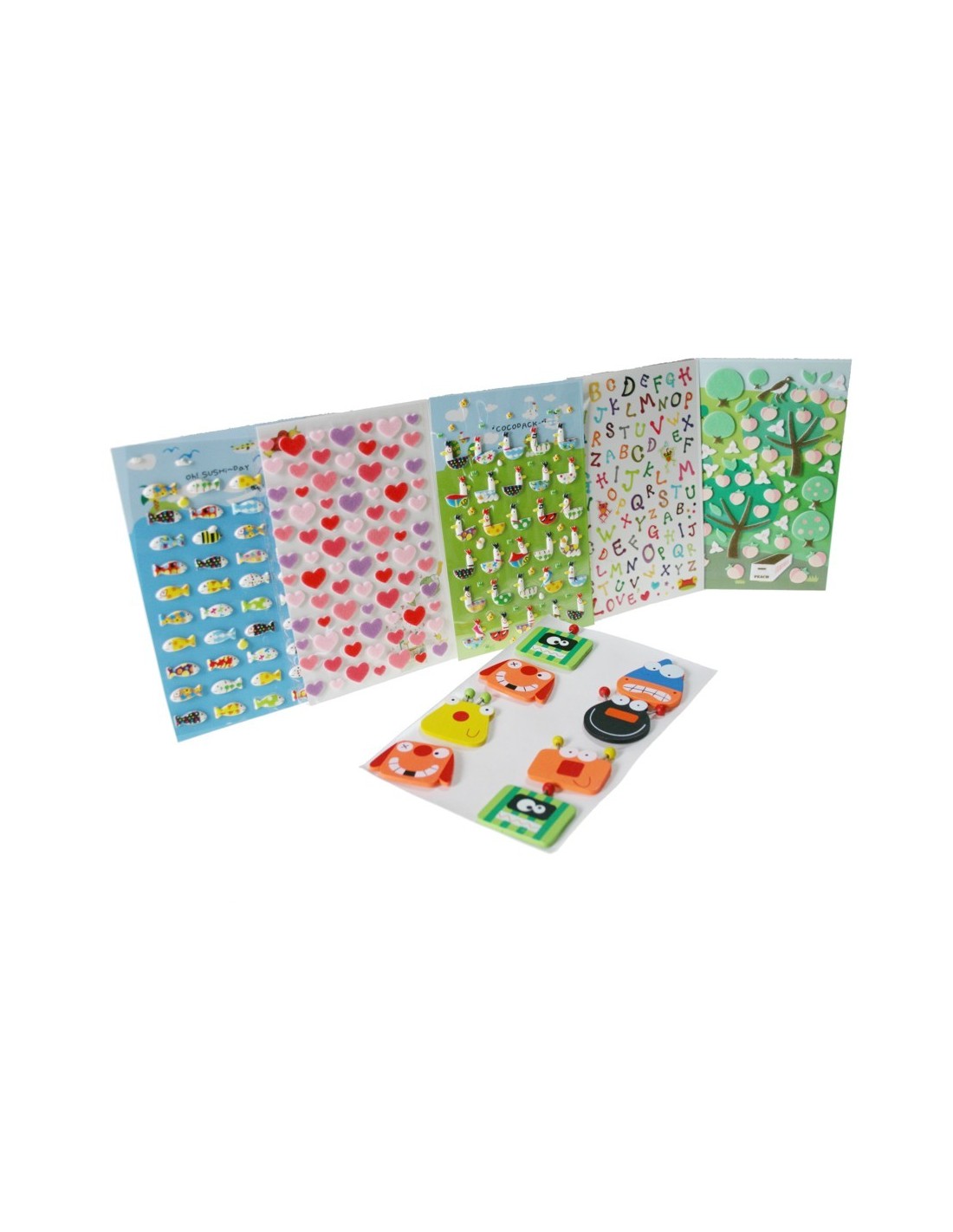 Pegatinas set de 6 unidades para decorar las libretas y carpetas manualidad creativa para niño niña