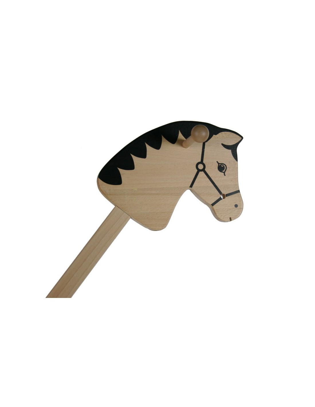 Cheval de bâton en bois cheval de bâton de jouet traditionnel enfants